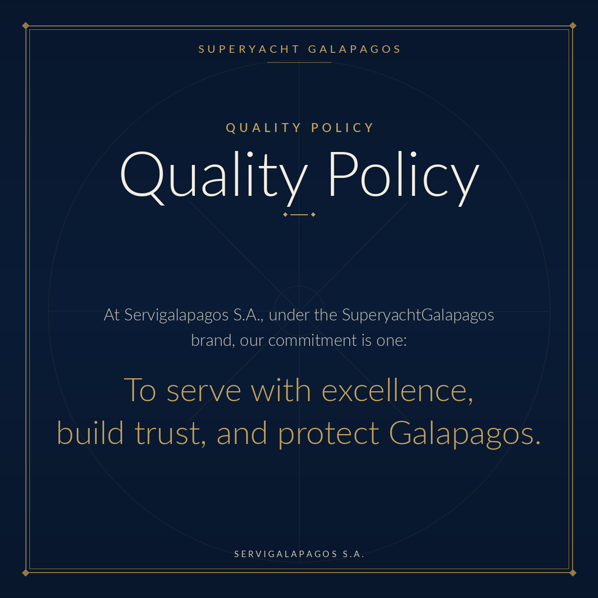 Policy superyacht galapagos